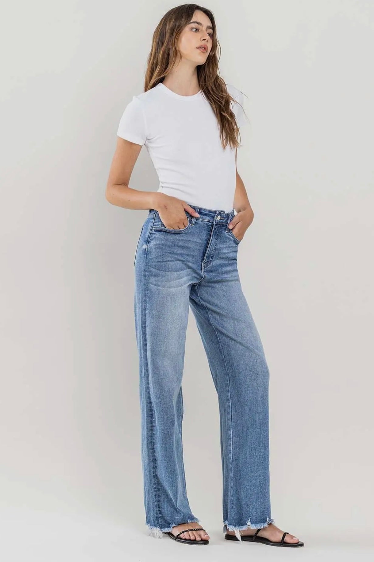 90s Vintage Loose Fit High Rise Stretch Jean with Tummy Control