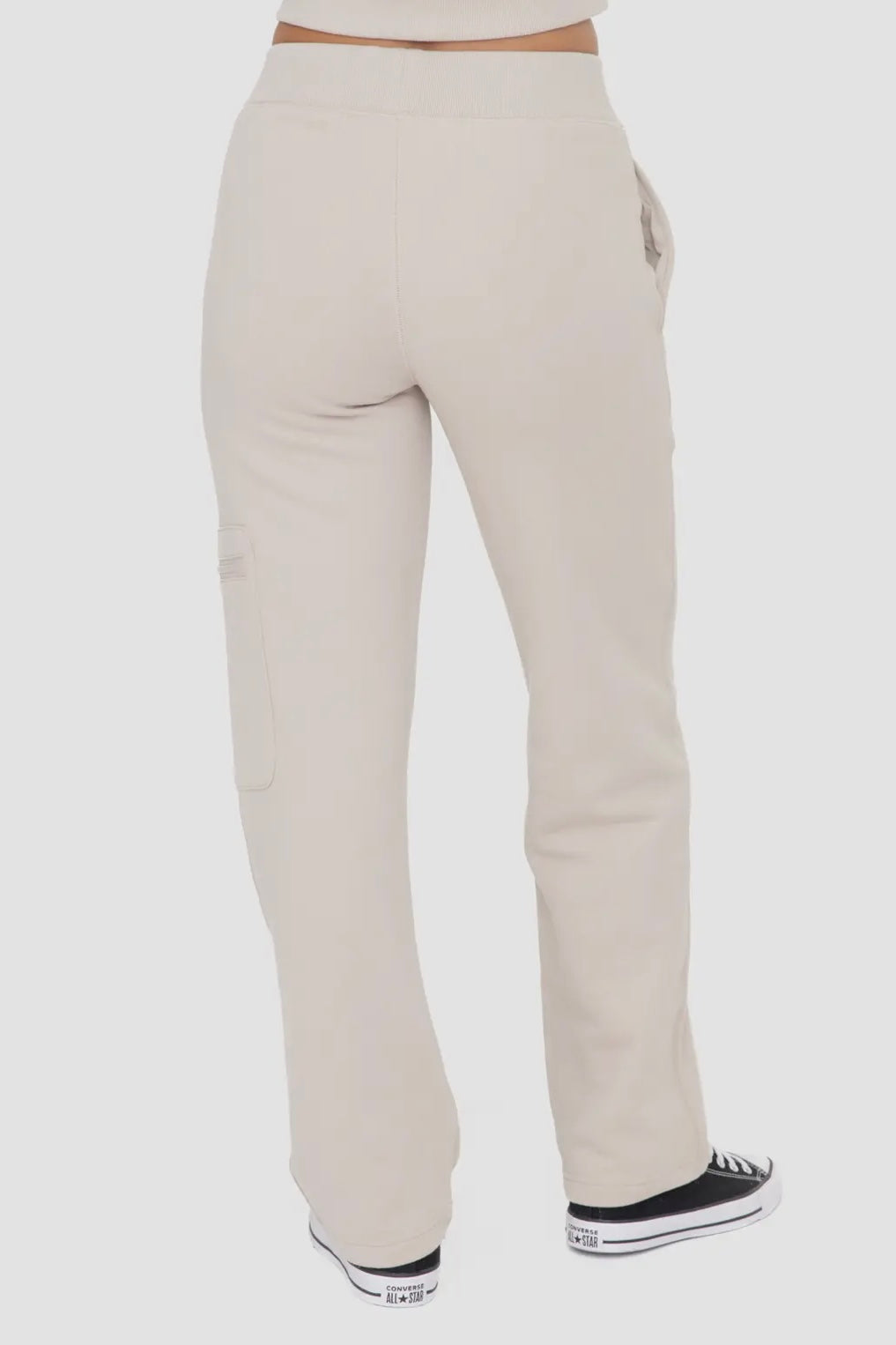 $20 SALE!  Taupe Brushed Fleece High Waist Cargo Pants reg. $42.99