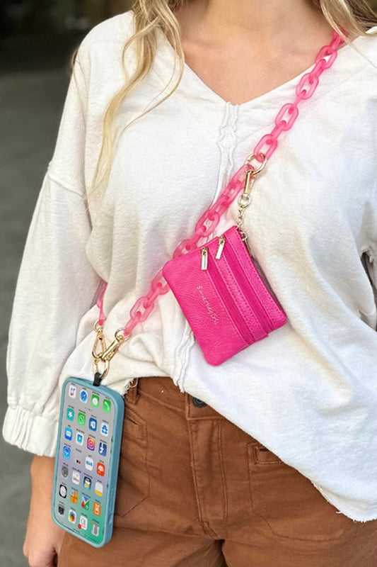 Clip & Go Ice Chain Phone Crossbody with Pouch Wallet by Save the Girls (Choose from 4 colors)