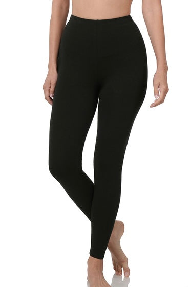 Black Premium Cotton and Spandex Leggings