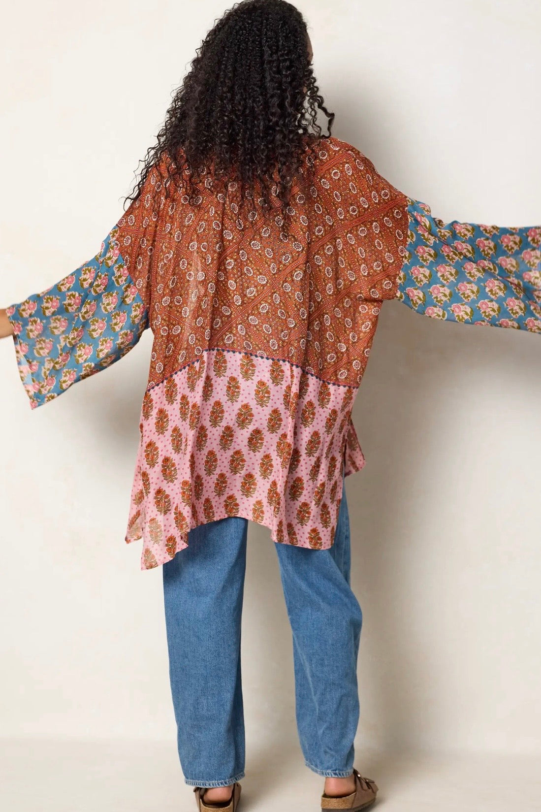 Natural Life Sierra Kimono- Wildflower Tiles Rust