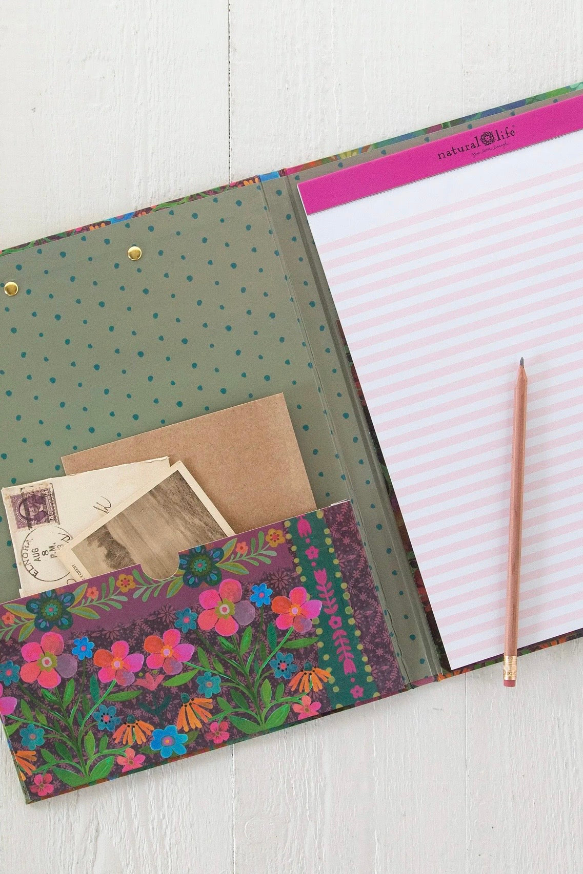 Natural Life Clipfolio- Teal Heart