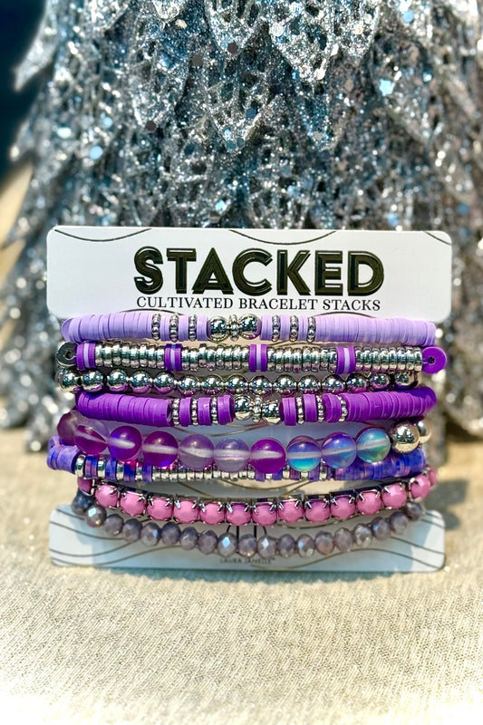 STACKED Cultivated Bracelet Stacks in Lavender Pink and Silver