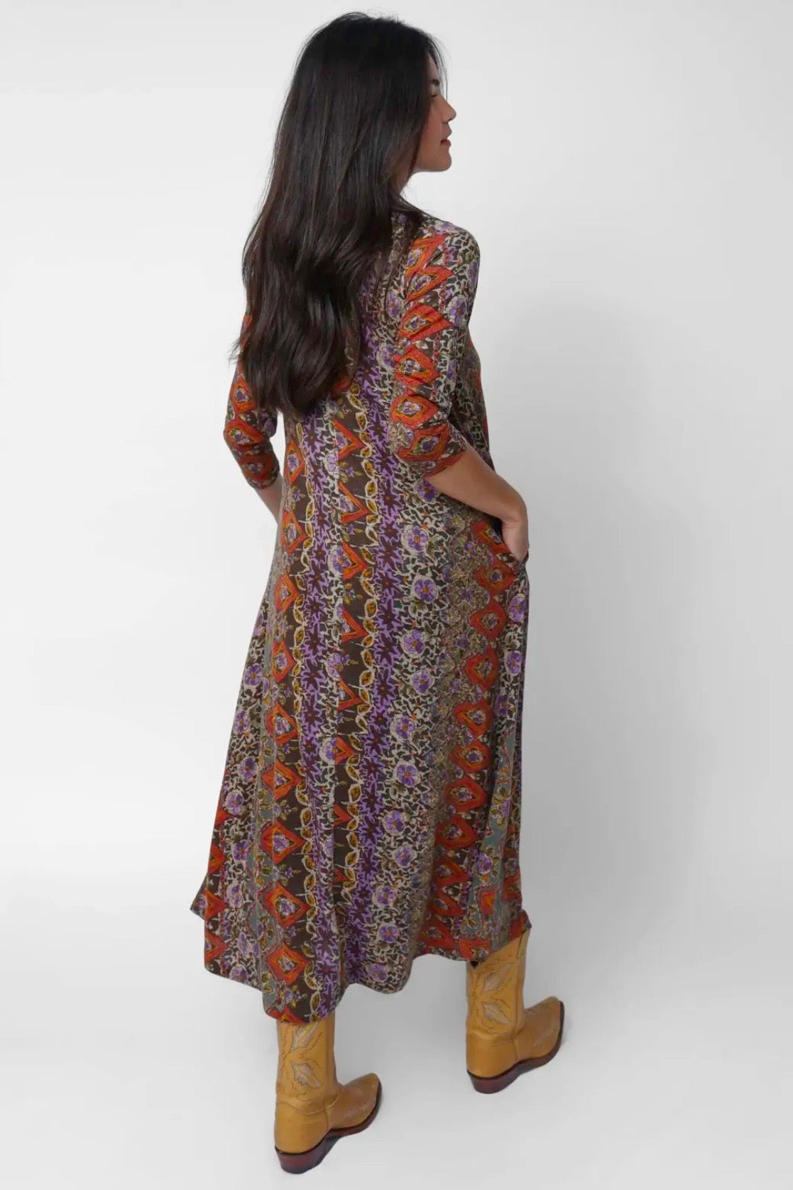 Natural Life Lottie Maxi Sweater Dress in Brown Tuscany