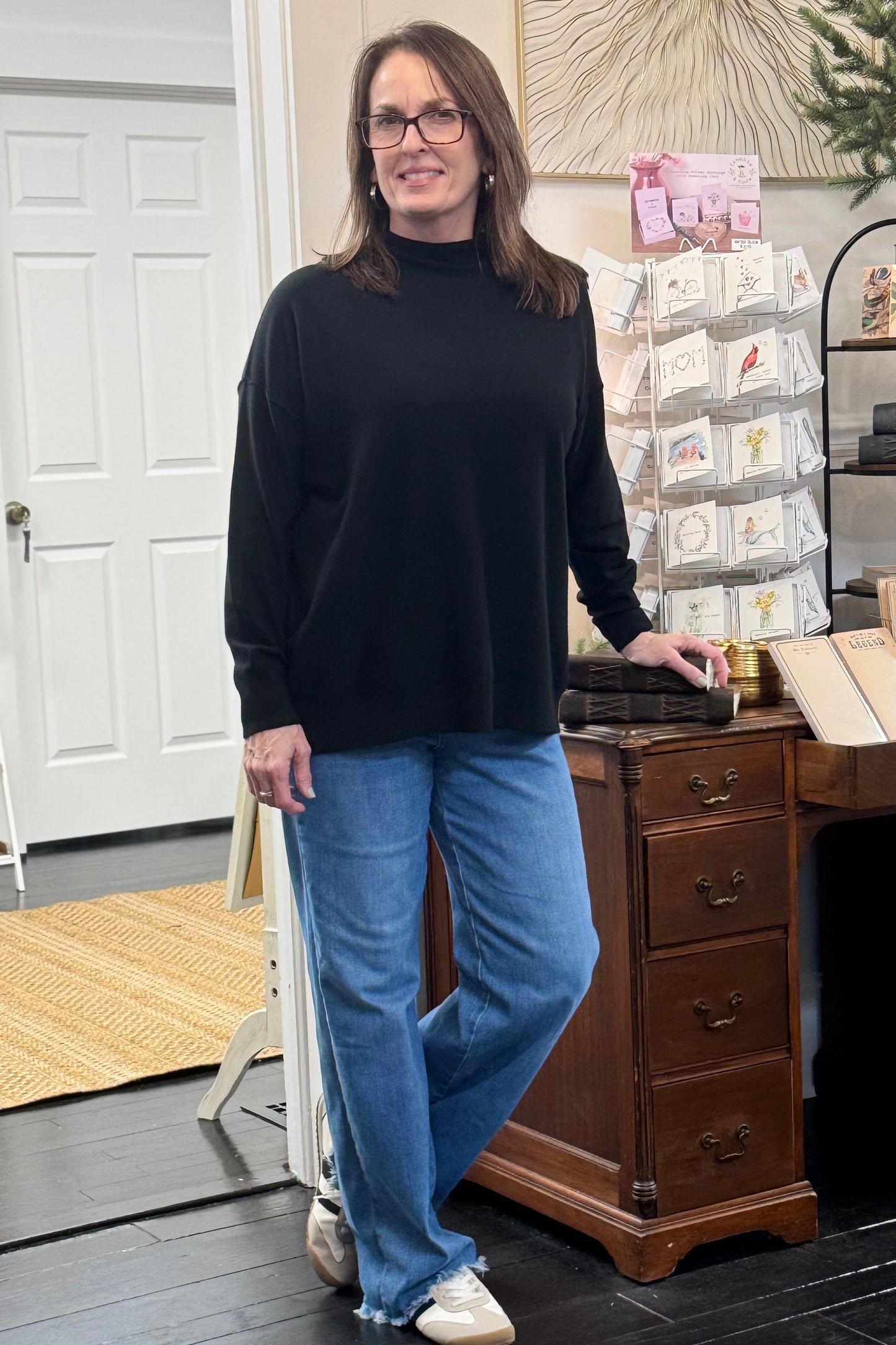 Black Mock Neck Sweater