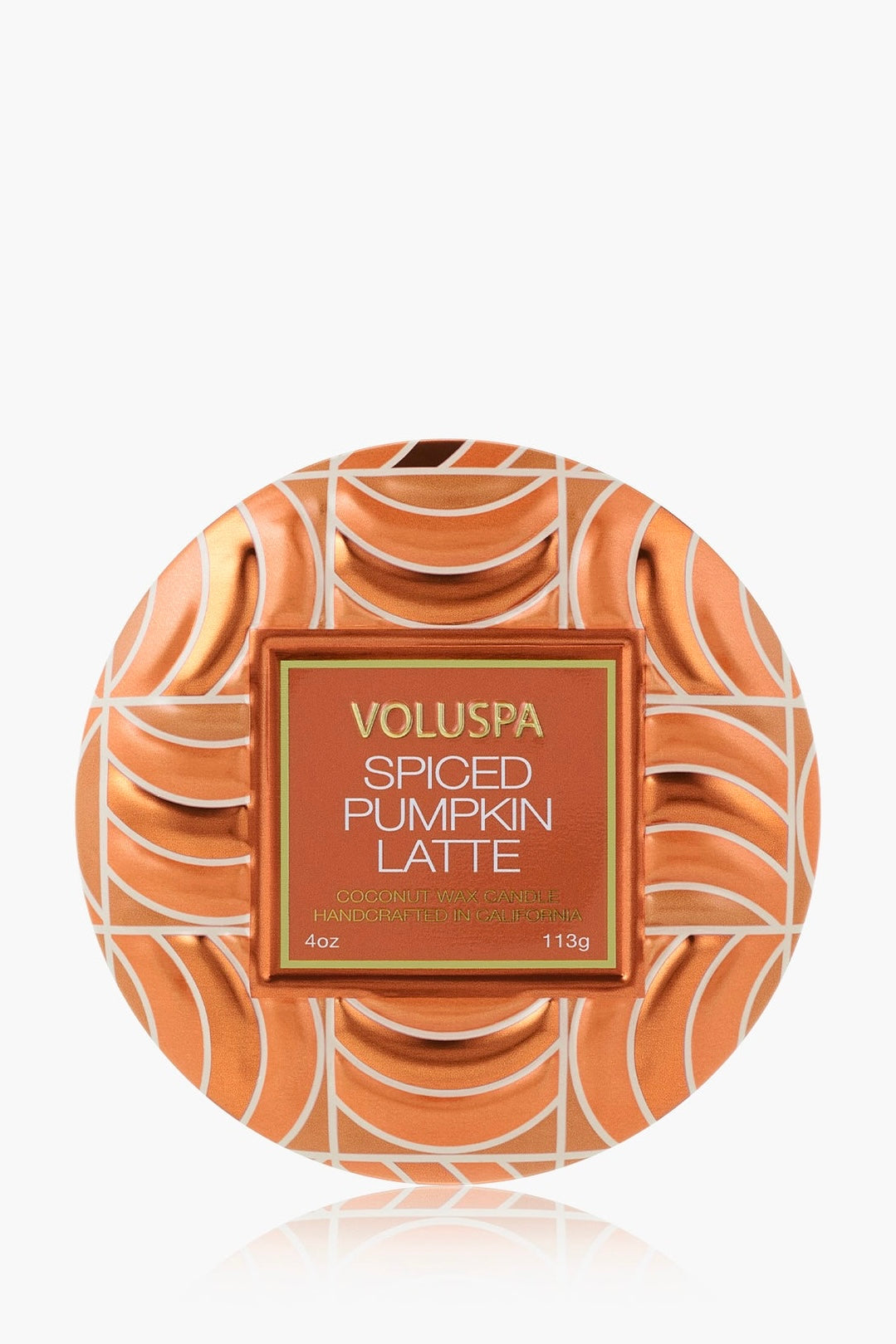 Voluspa Spiced Pumpkin Latte 4 oz Mini Tin Candle