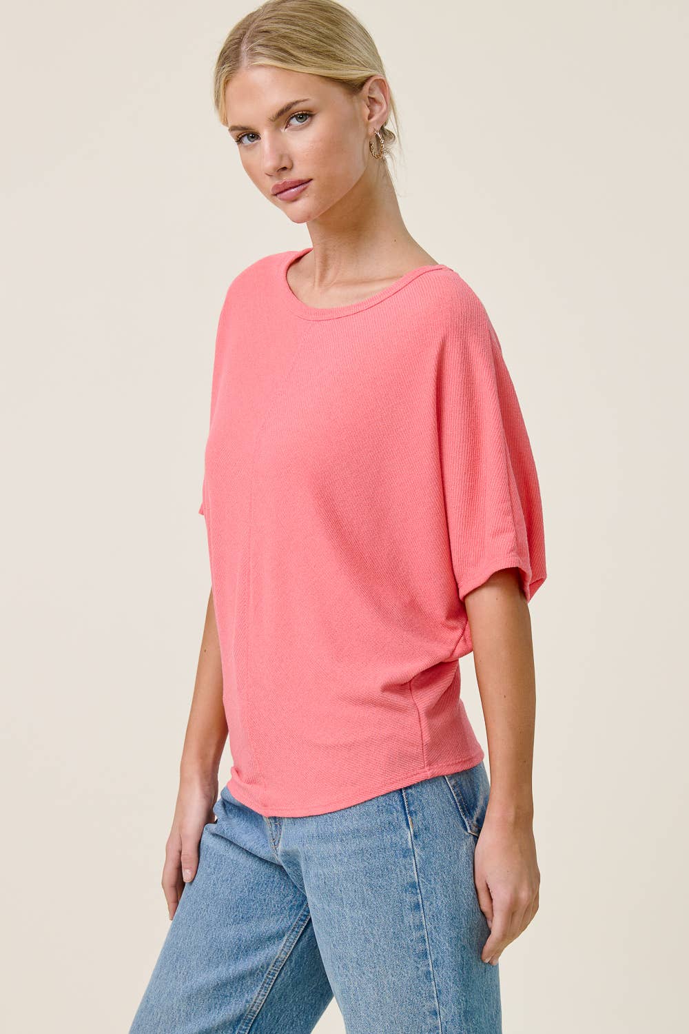 Charlotte Avery Coral Centerline Dolman Top