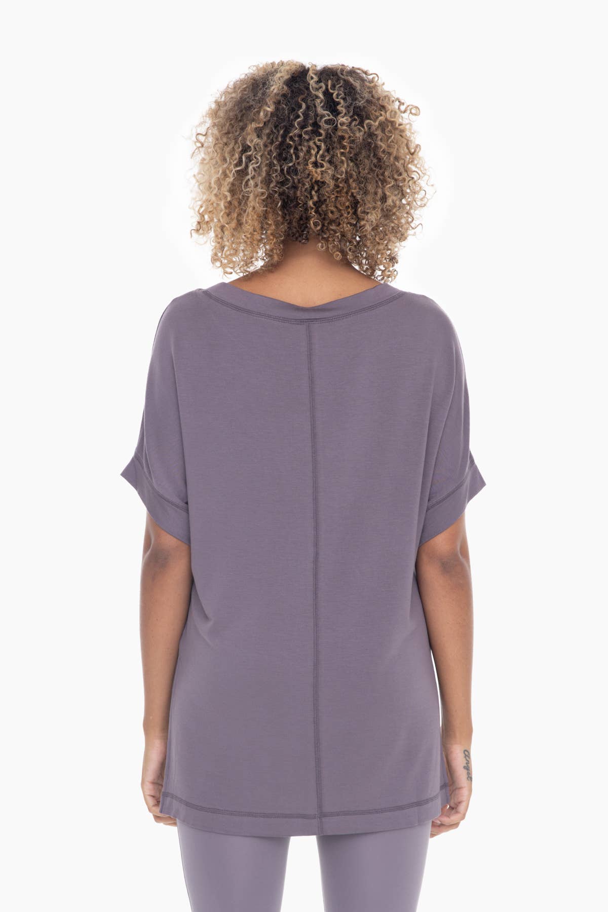 Gray Dolman Sleeve Oversized Tunic Tee