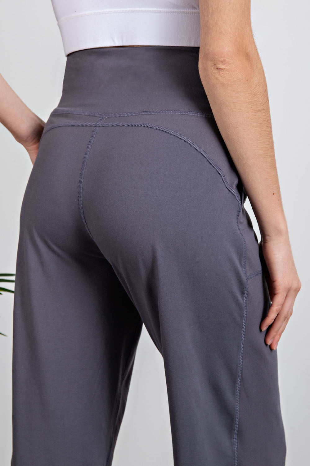 Rae Mode Smoky Gray Butter Soft Straight Leg Yoga Pants