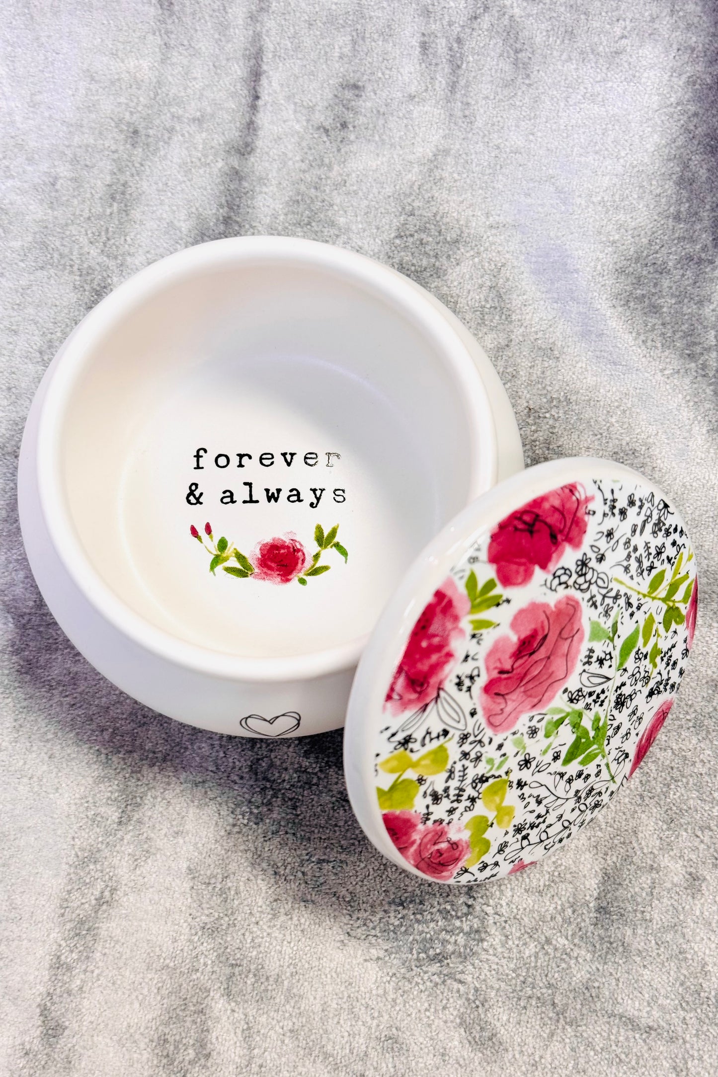 Love You 3.5" Ceramic Keepsake Trinket Box