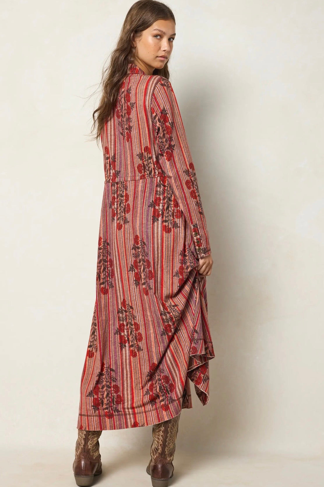 Natural Life Christa Cotton Maxi Dress in Red Batik Garden