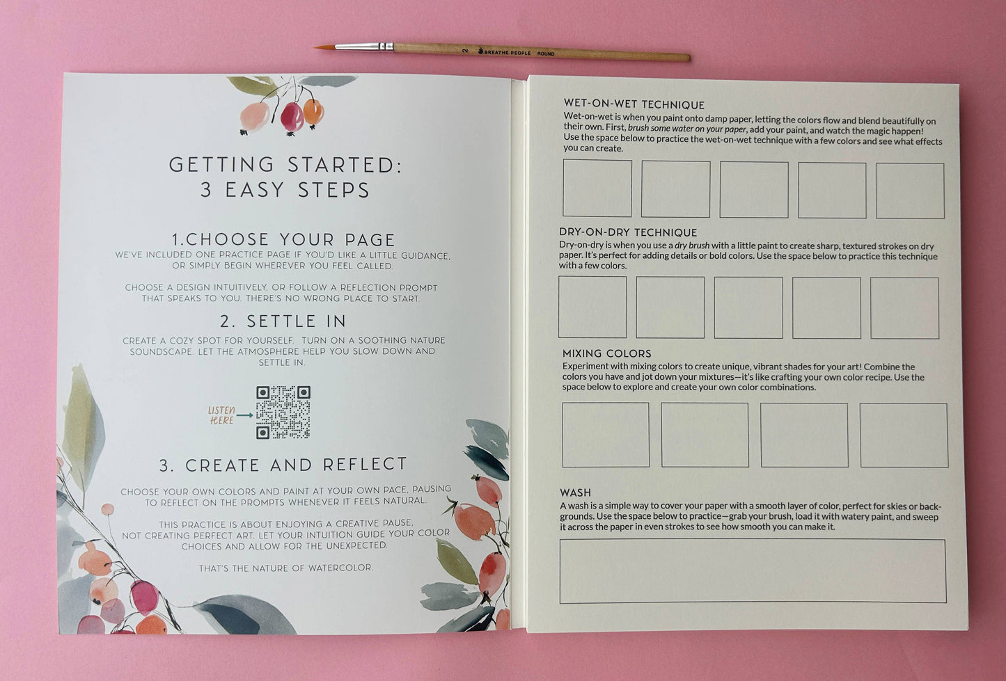 Breathe People Watercolor Meditative Art Book: Guided Creative Ritual