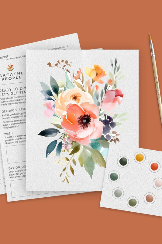 Breathe People Brilliant Bouquet All-In-One Beginner Watercolor Paint Set