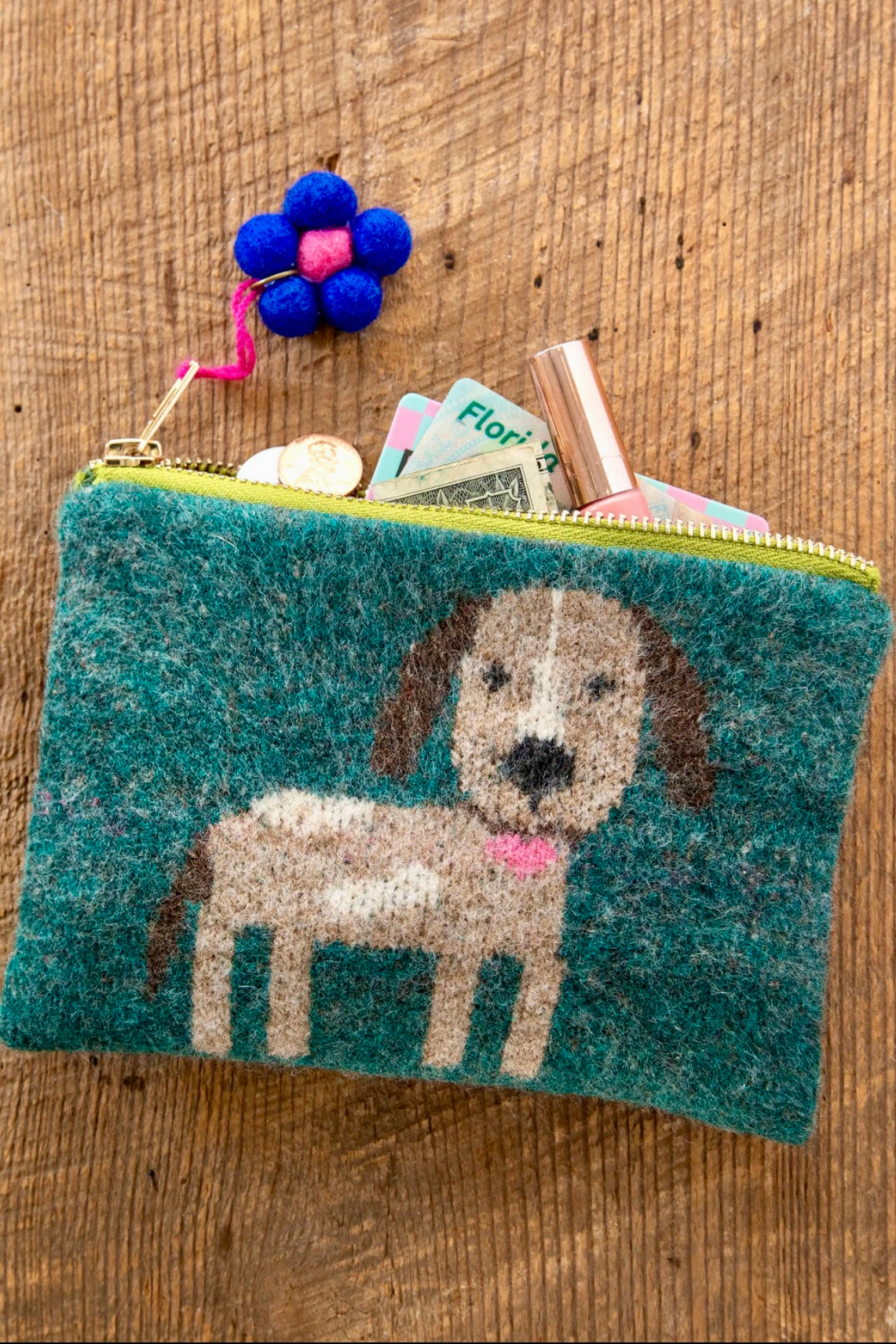 Natural Life Intarsia Sweater Pouch - Dog