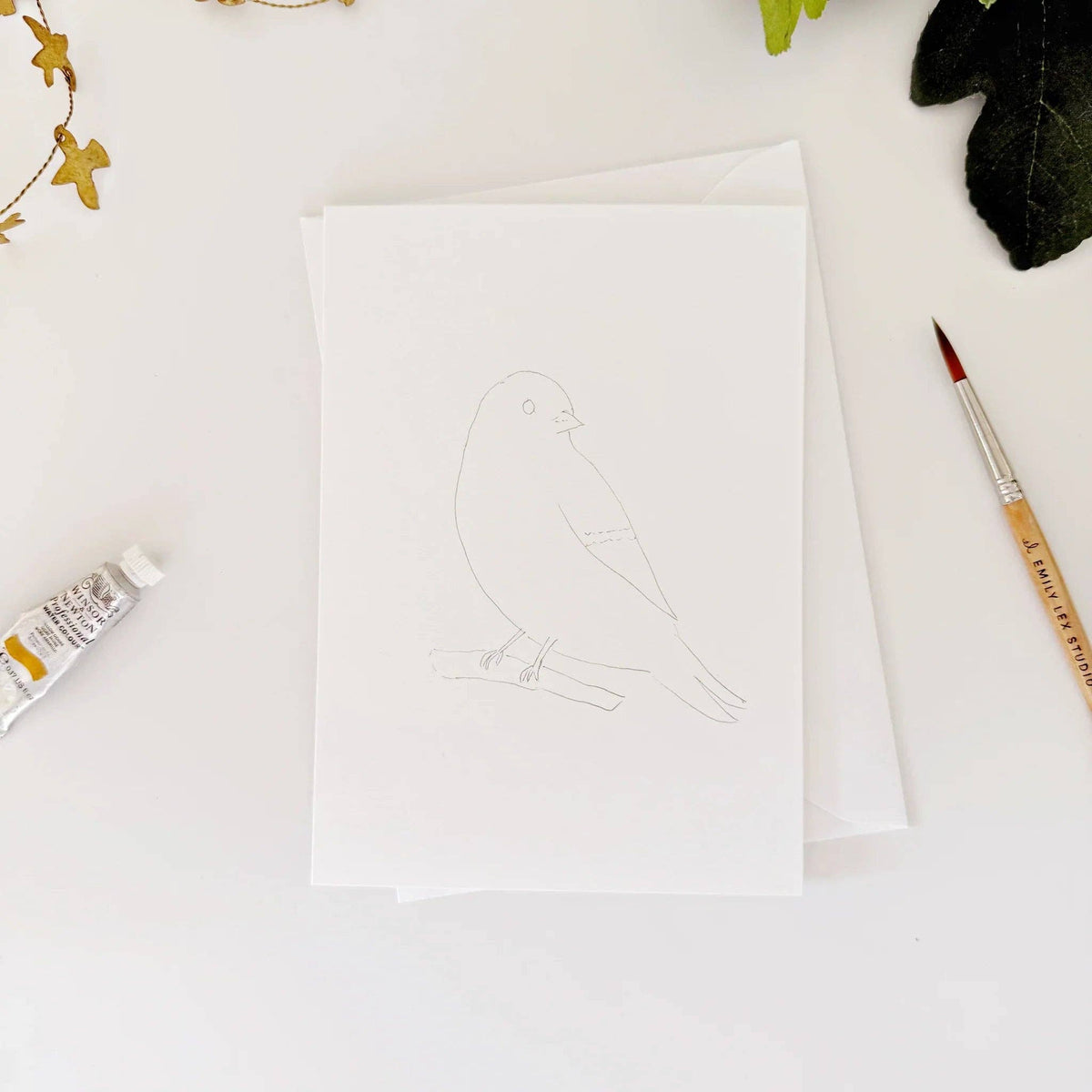Birds Paintable Watercolor Notecard Set of 8- Emily Lex Studio