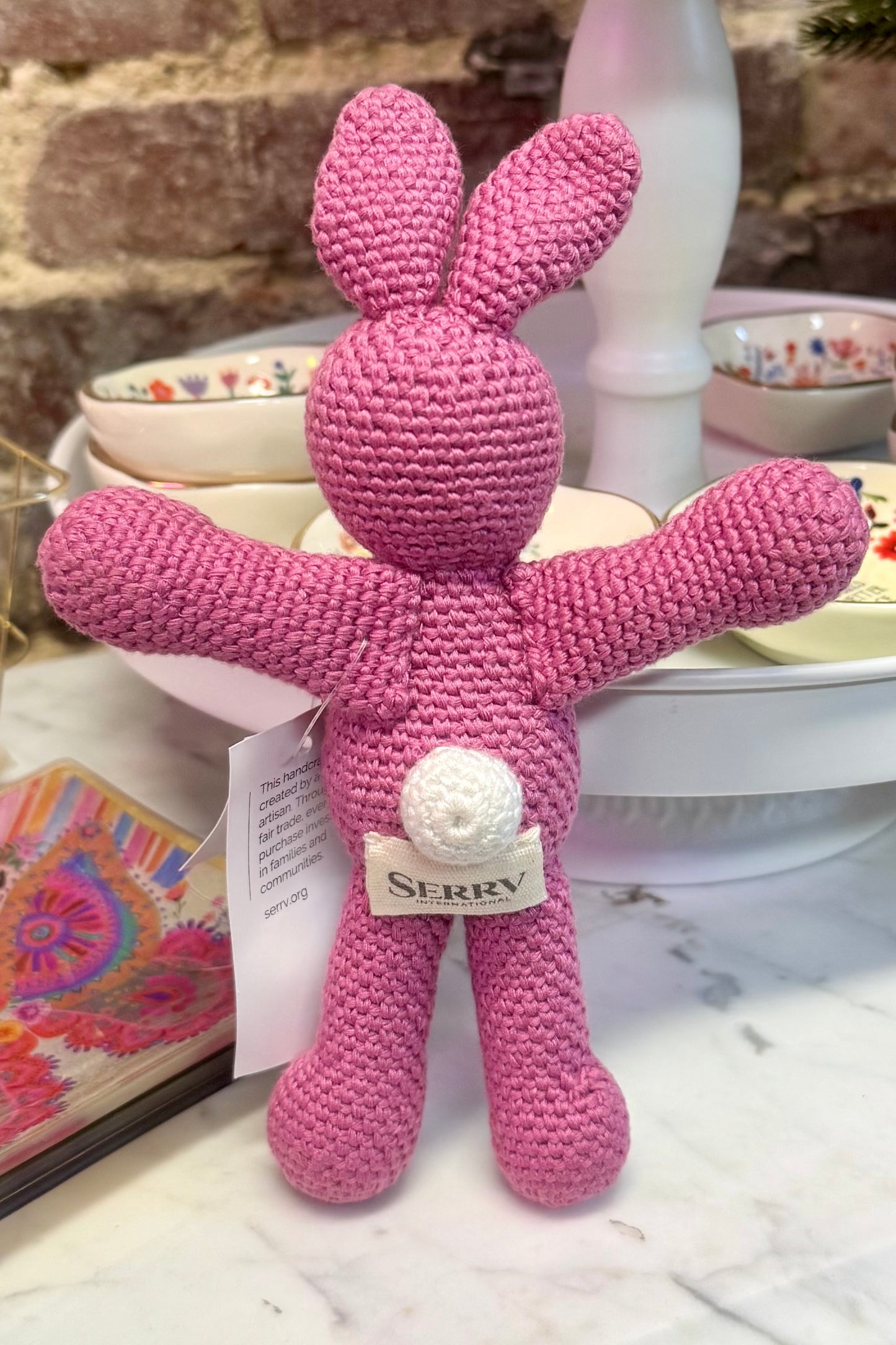 Hand Crocheted Violet Love Bunny