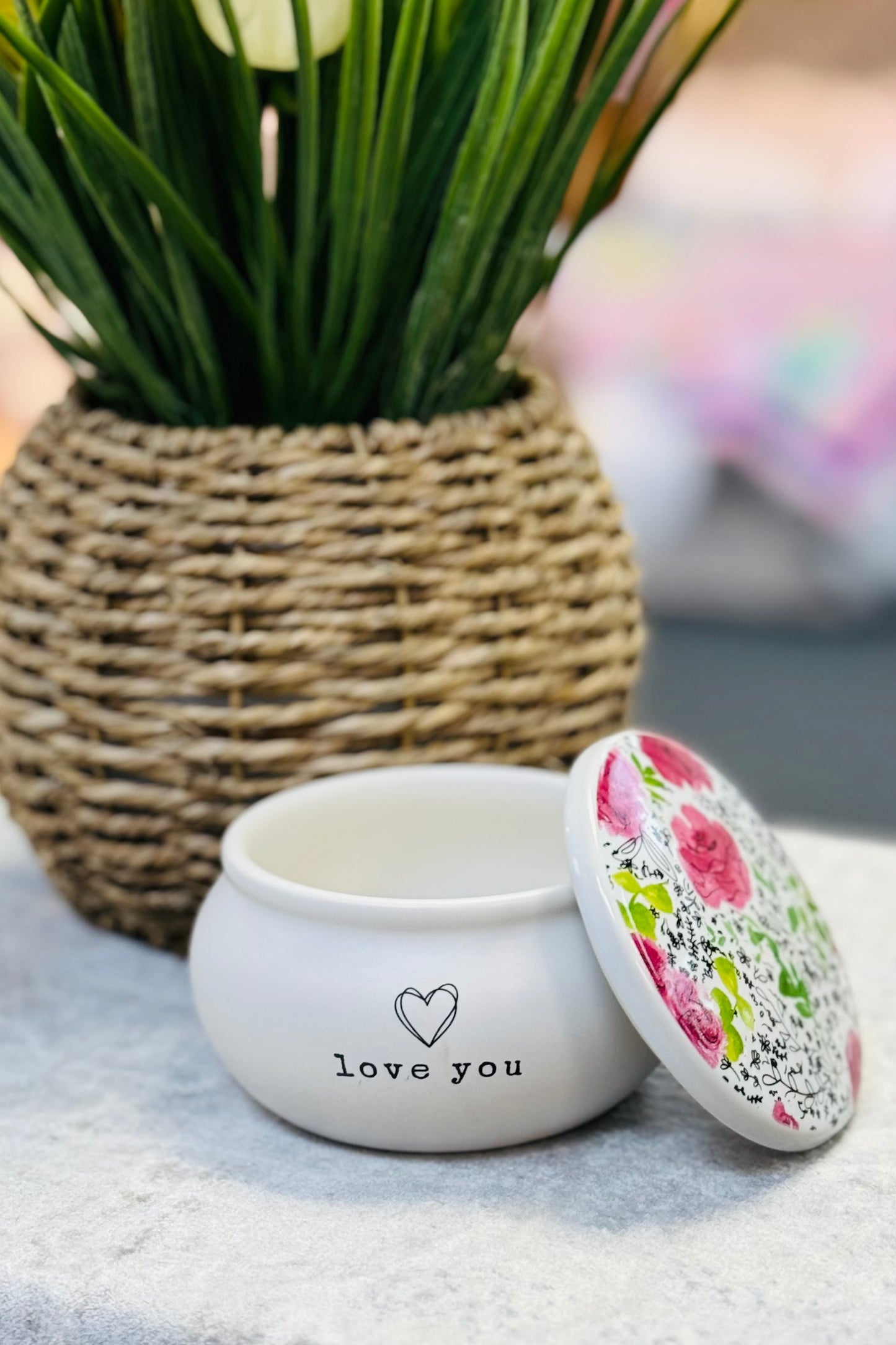 Love You 3.5" Ceramic Keepsake Trinket Box