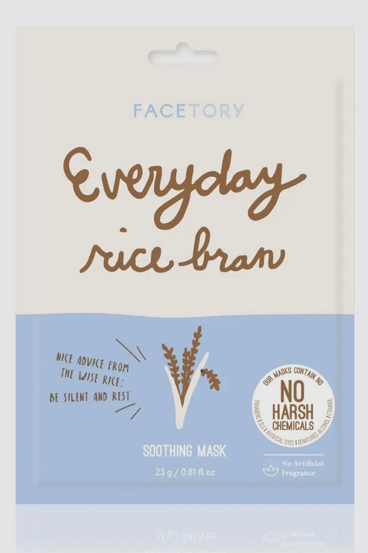 FaceTory Everyday Rice Bran Soothing Sheet Mask- Korean Beauty