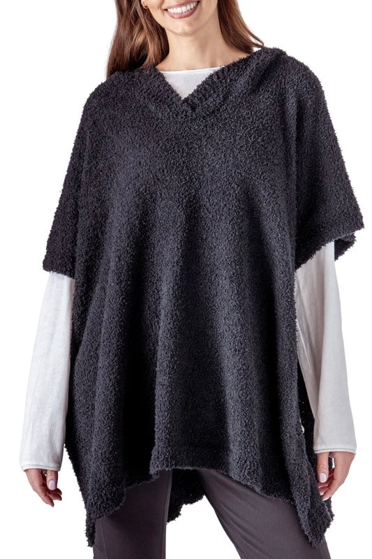 Hello Mello Always Cozy Poncho in Black