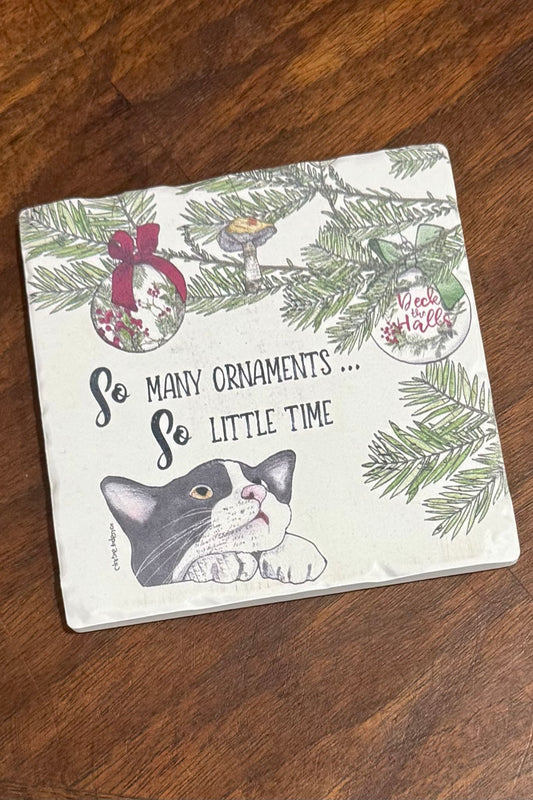 So Many Ornaments Limestone Drink Coaster by Tipsy Coasters