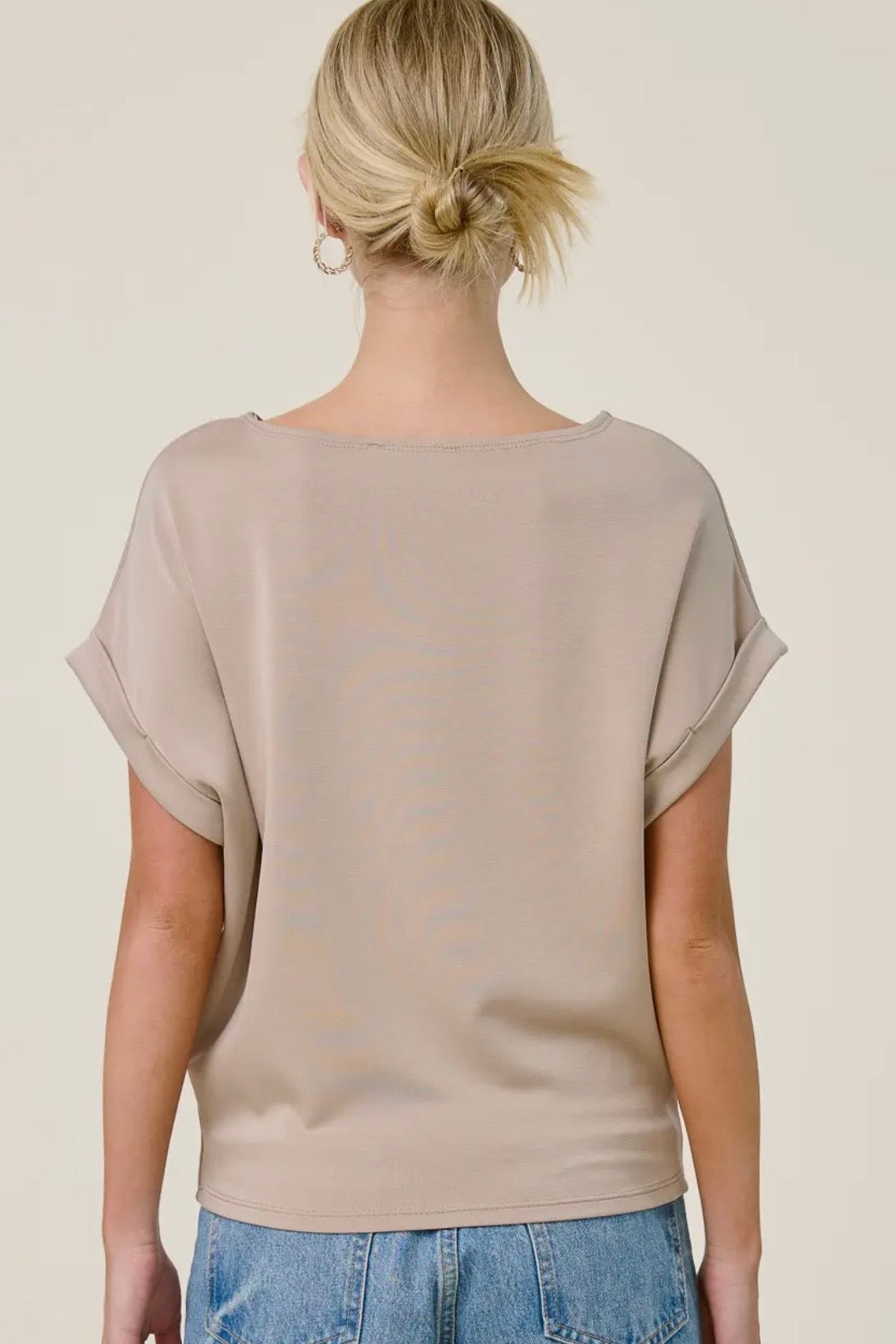 Charlotte Avery Coco Cuff Sleeve Dolman Scuba Top