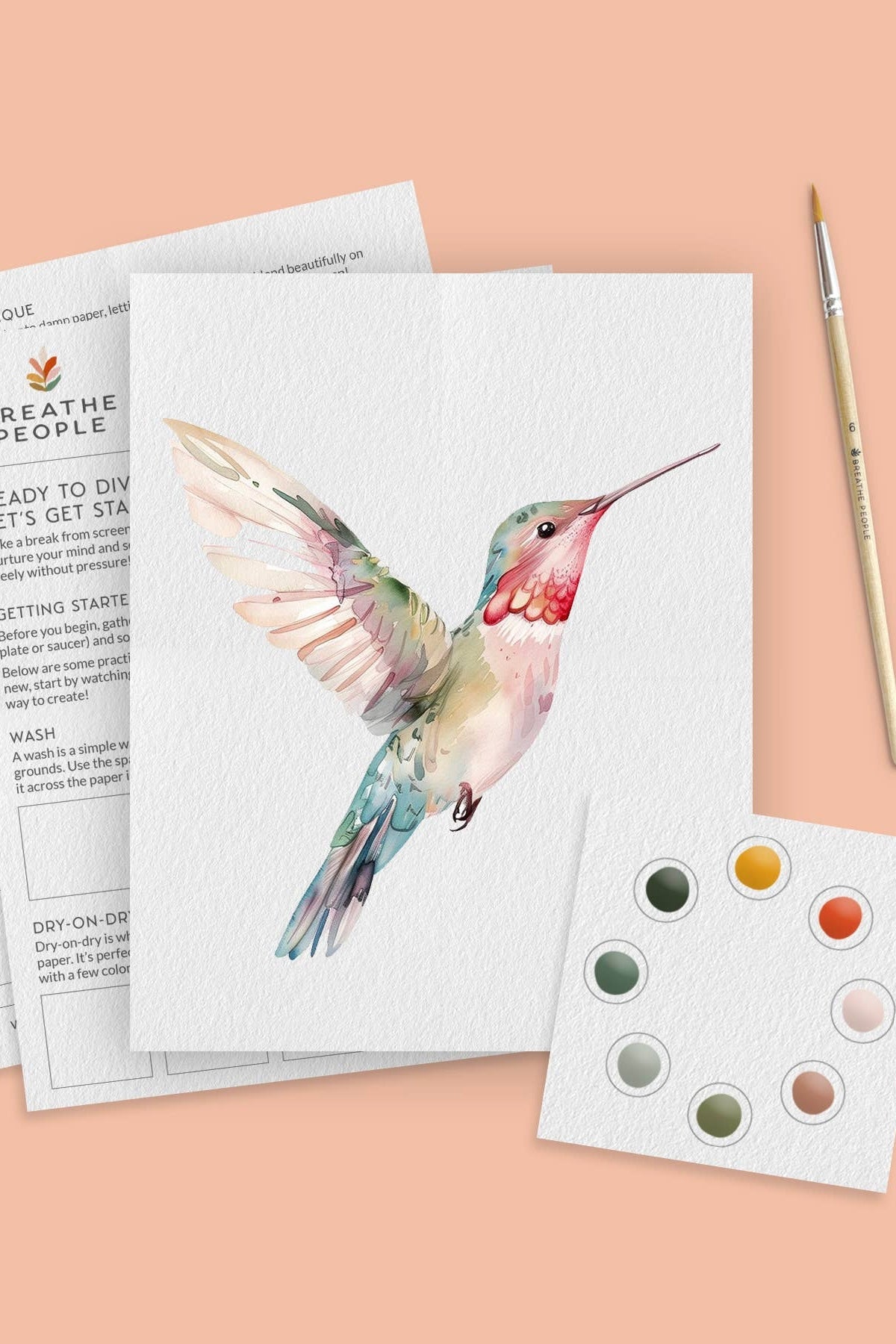 Breathe People Hummingbird All-In-One Beginner Watercolor Paint Set
