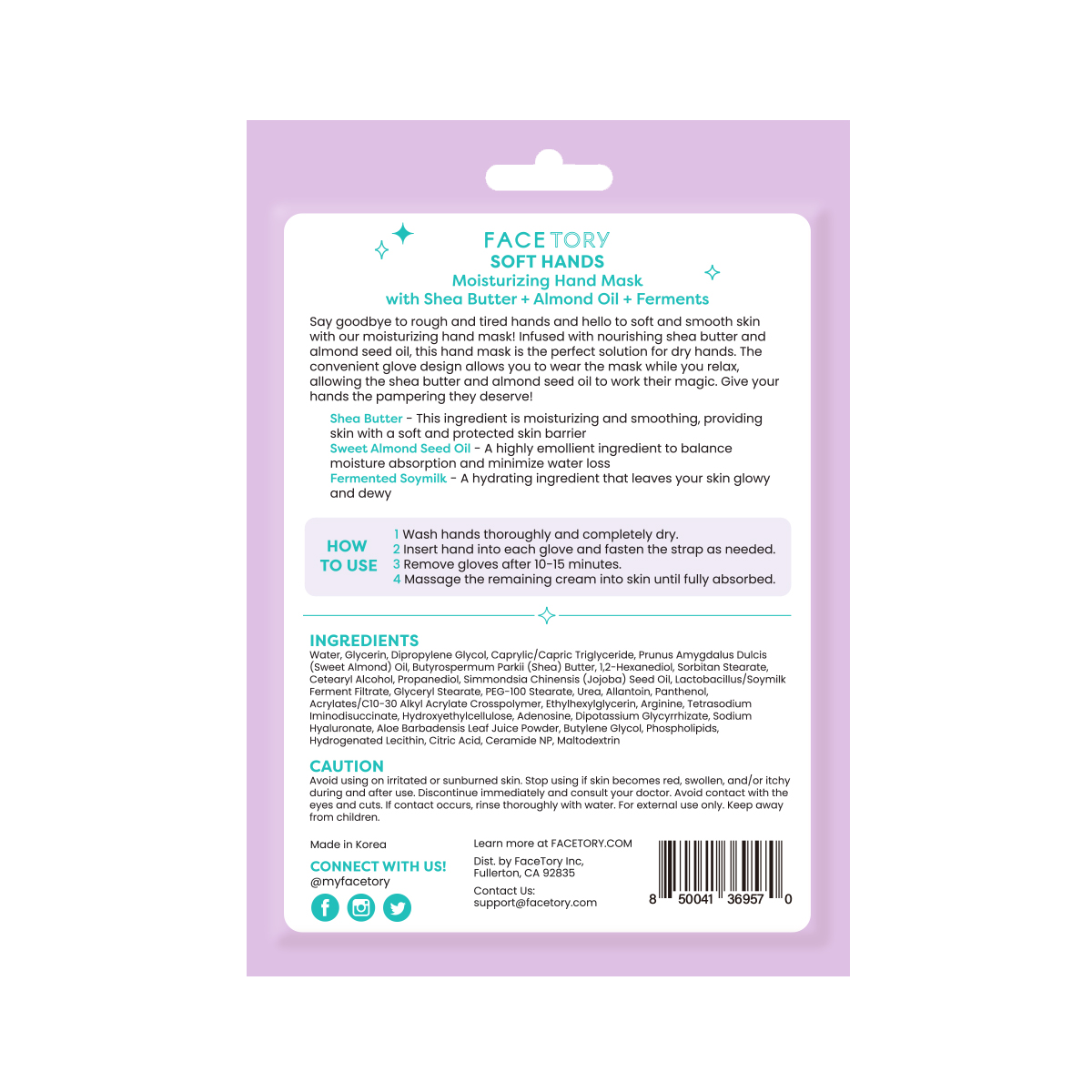FaceTory Moisturizing Soft Hands - Set of 2 Hand Masks - K-Beauty