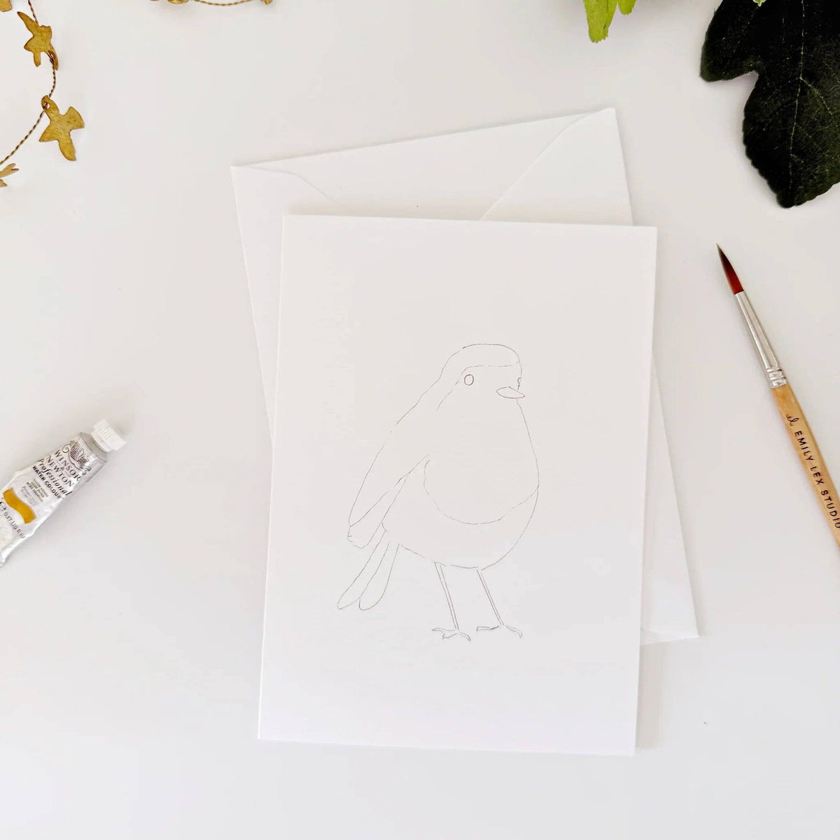 Birds Paintable Watercolor Notecard Set of 8- Emily Lex Studio