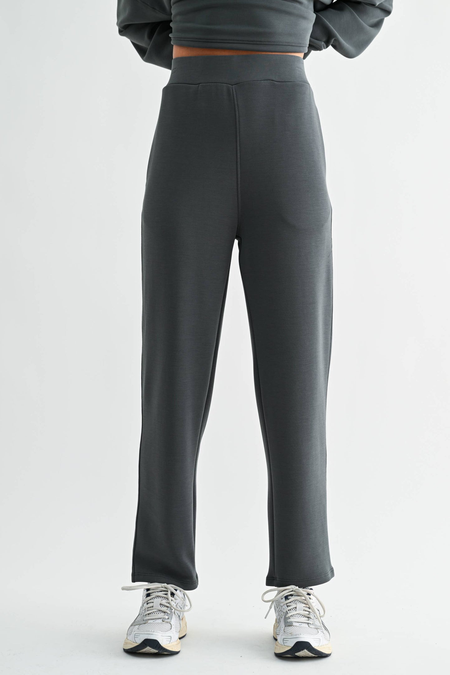 Ash Grey Soft Drape Laguna Cropped Pants