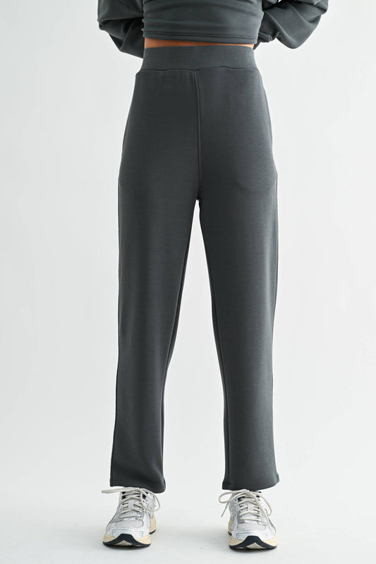 Ash Grey Soft Drape Laguna Cropped Pants