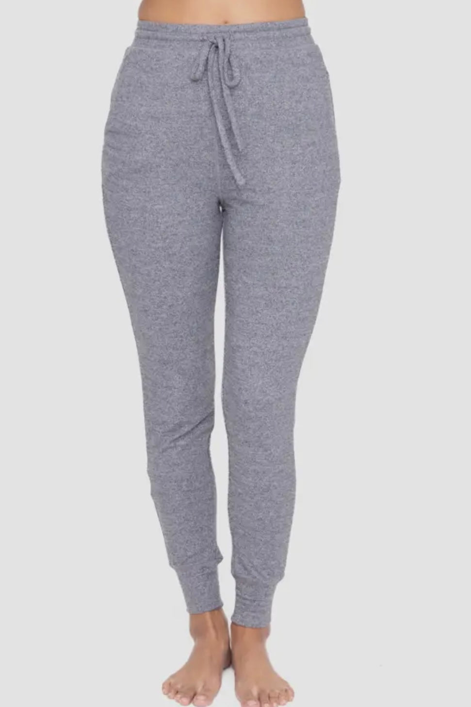 Grey Brushed Hacci Jogger Pants