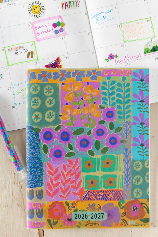 Natural Life Academic Soft Cover Planner- Patchwork