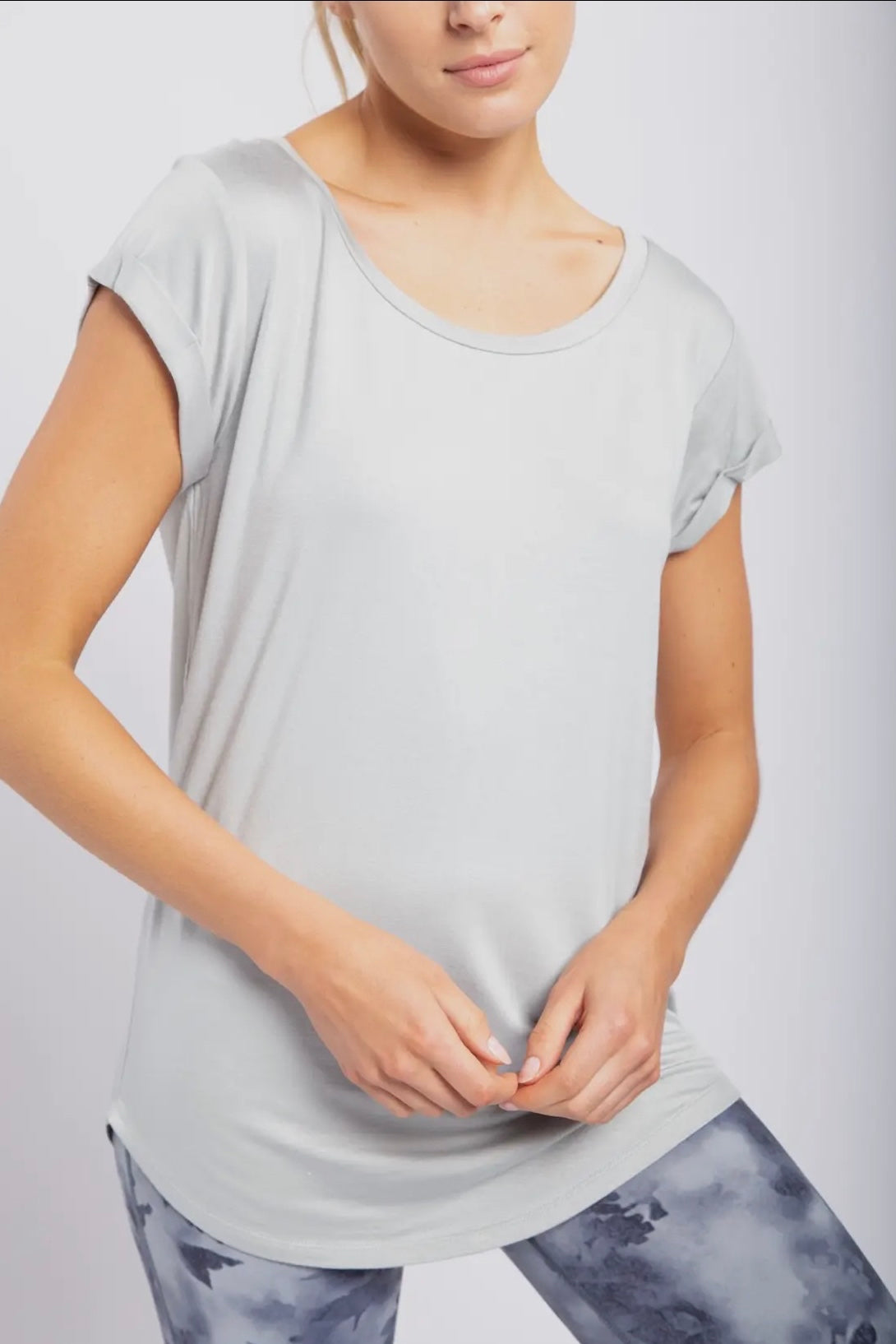 Mist Essential Butter Soft Cap Sleeve Tee