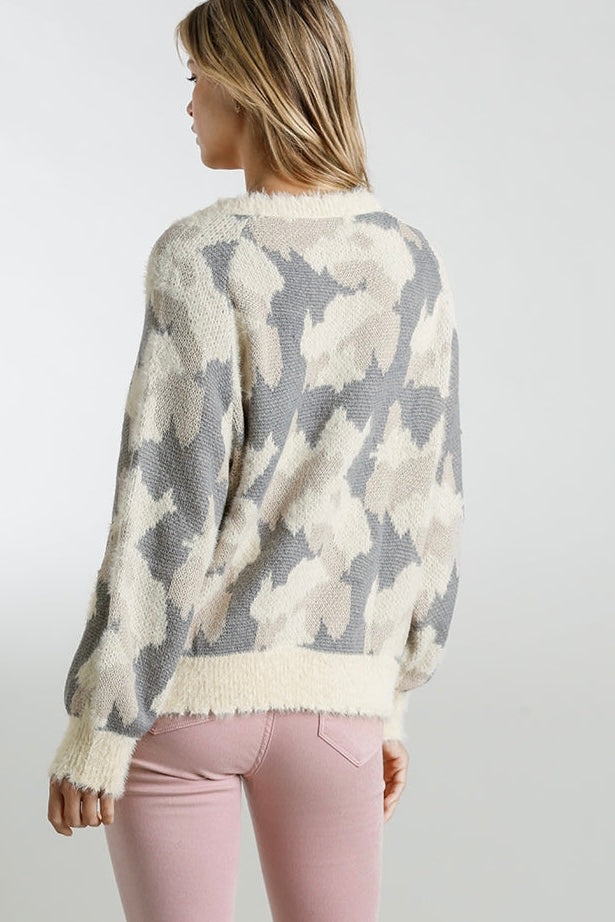 $20 SALE! Umgee Distressed Neutral Cozy Sweater in Cream Mix-reg. $42.99