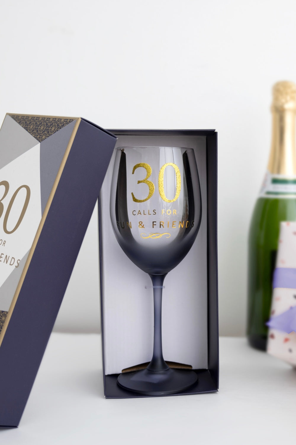 30th Birthday 19 oz Crystal Wine Glass in Gift Box