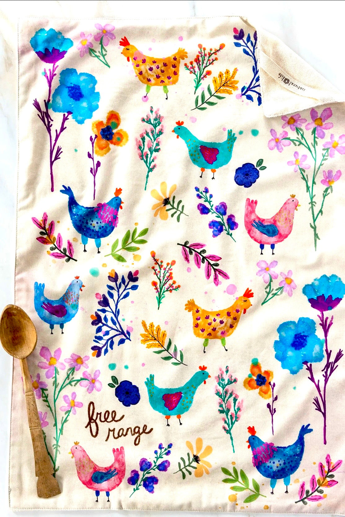 Natural Life Cotton Dish Towel-Chickens