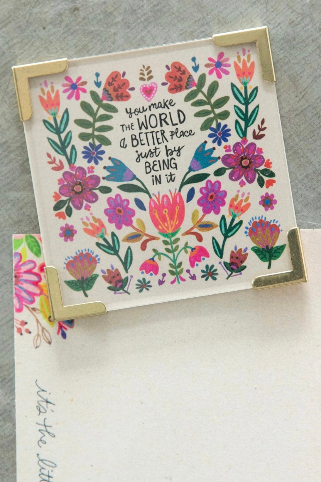 Natural Life Corner Magnet- You Make the World Better