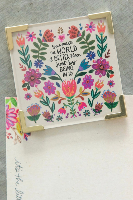 Natural Life Corner Magnet- You Make the World Better