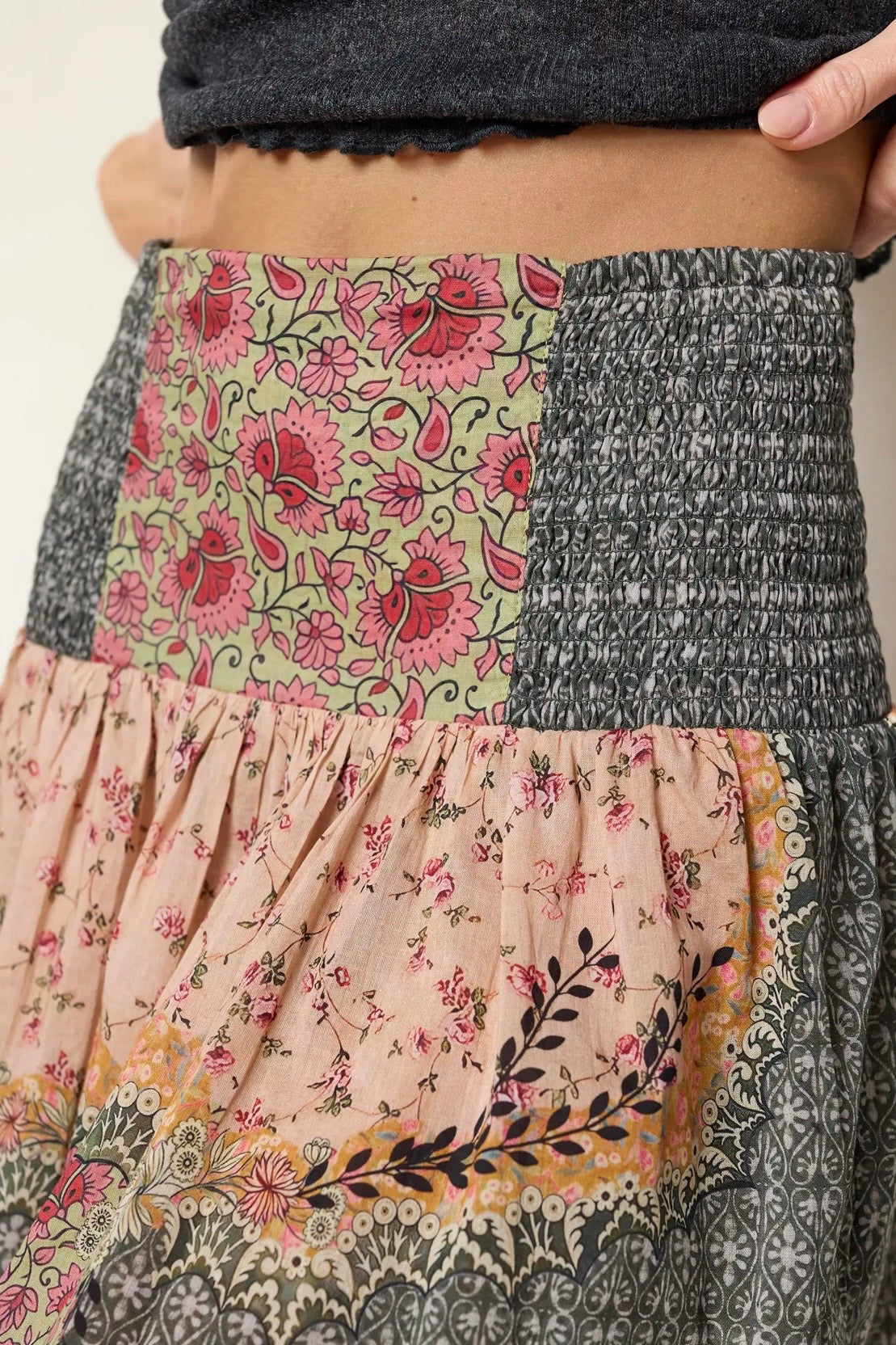 Natural Life Malia Cotton Mini Skirt- Pink Frames