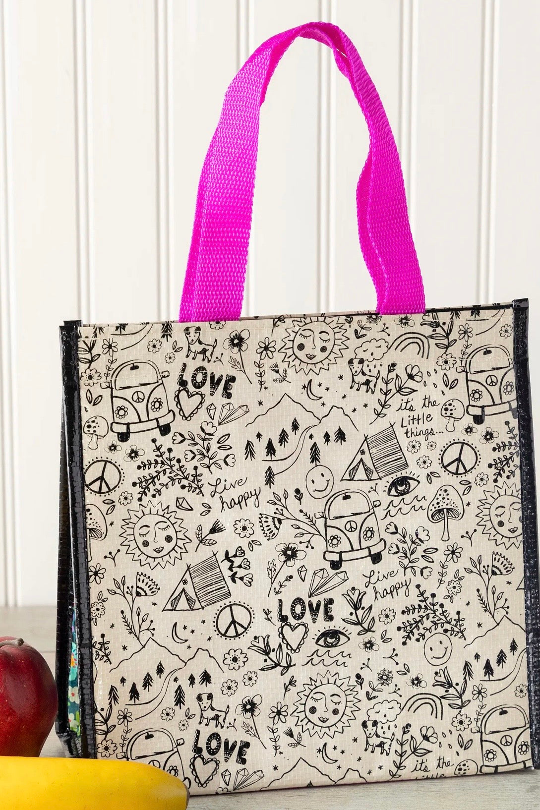 Natural Life Insulated Lunch Bag- Live Happy Doodles