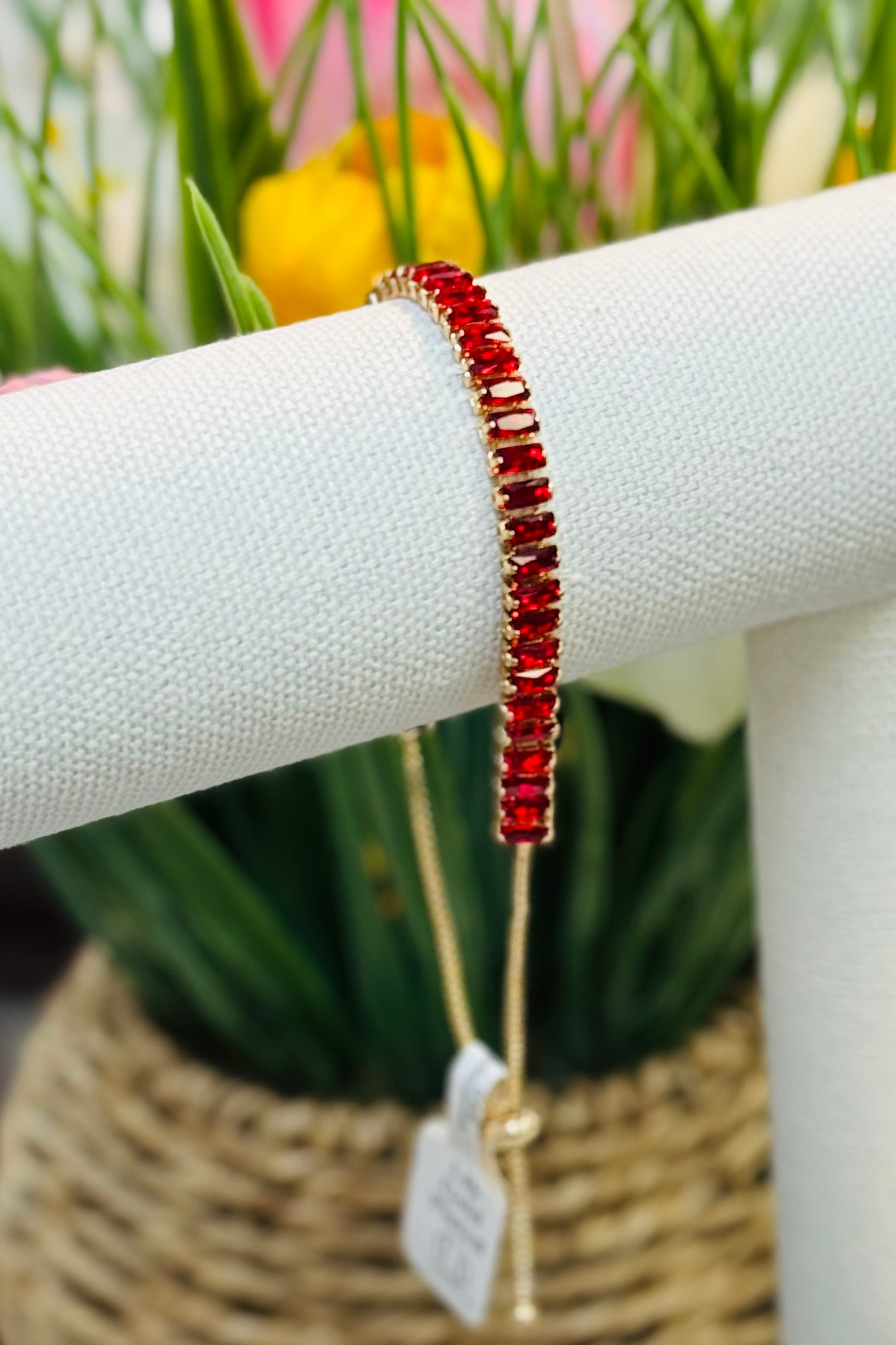 Birthstone Tennis Bracelet January Red Garnet