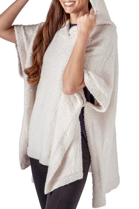 Hello Mello Always Cozy Poncho in Cream