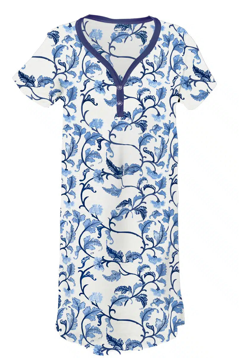 Floral patterned nightshirt on a white background