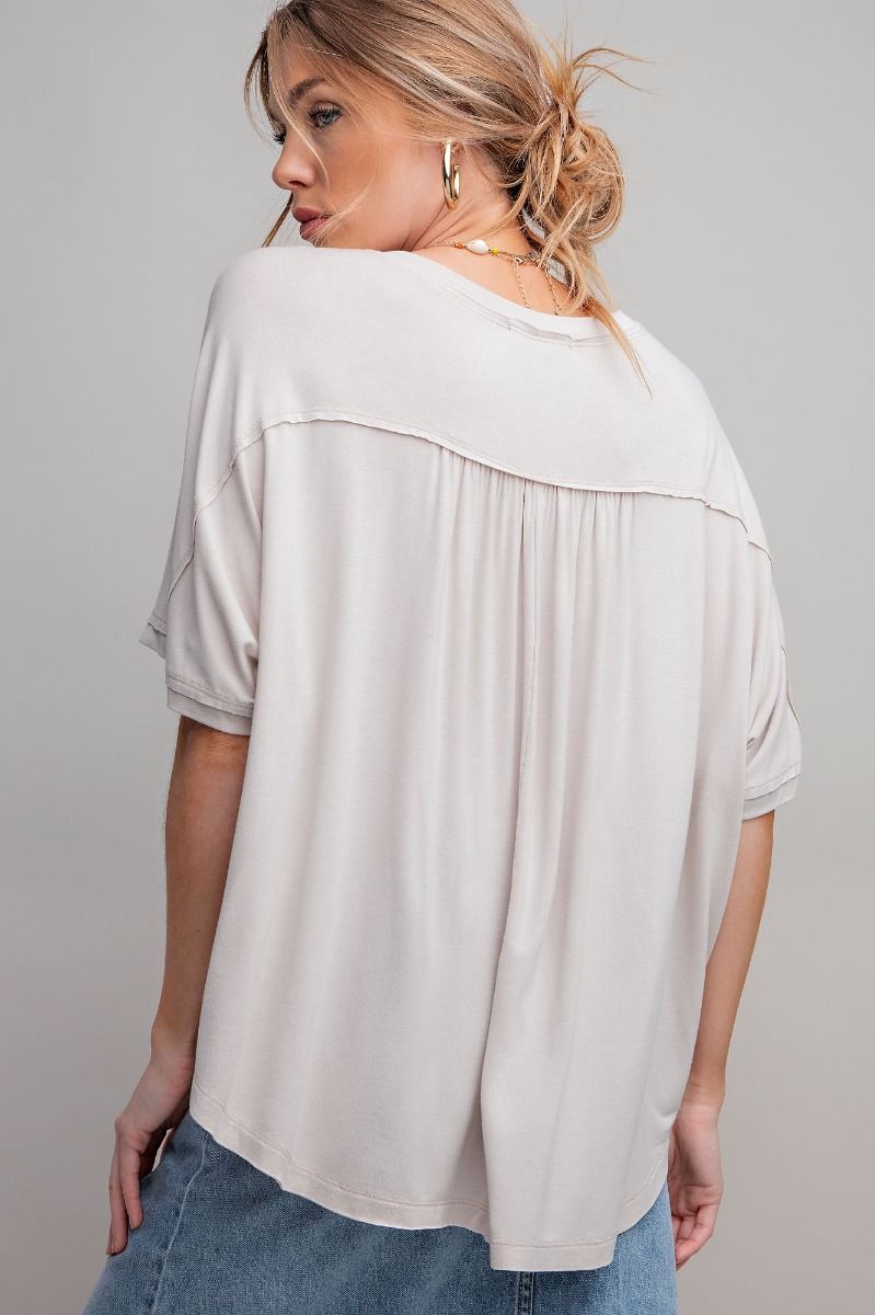 Easel Eggshell Short Sleeve Oversized Tee