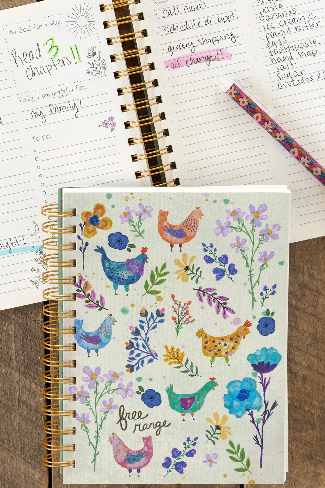 Natural Life Daily To-Do List Planner- Chickens
