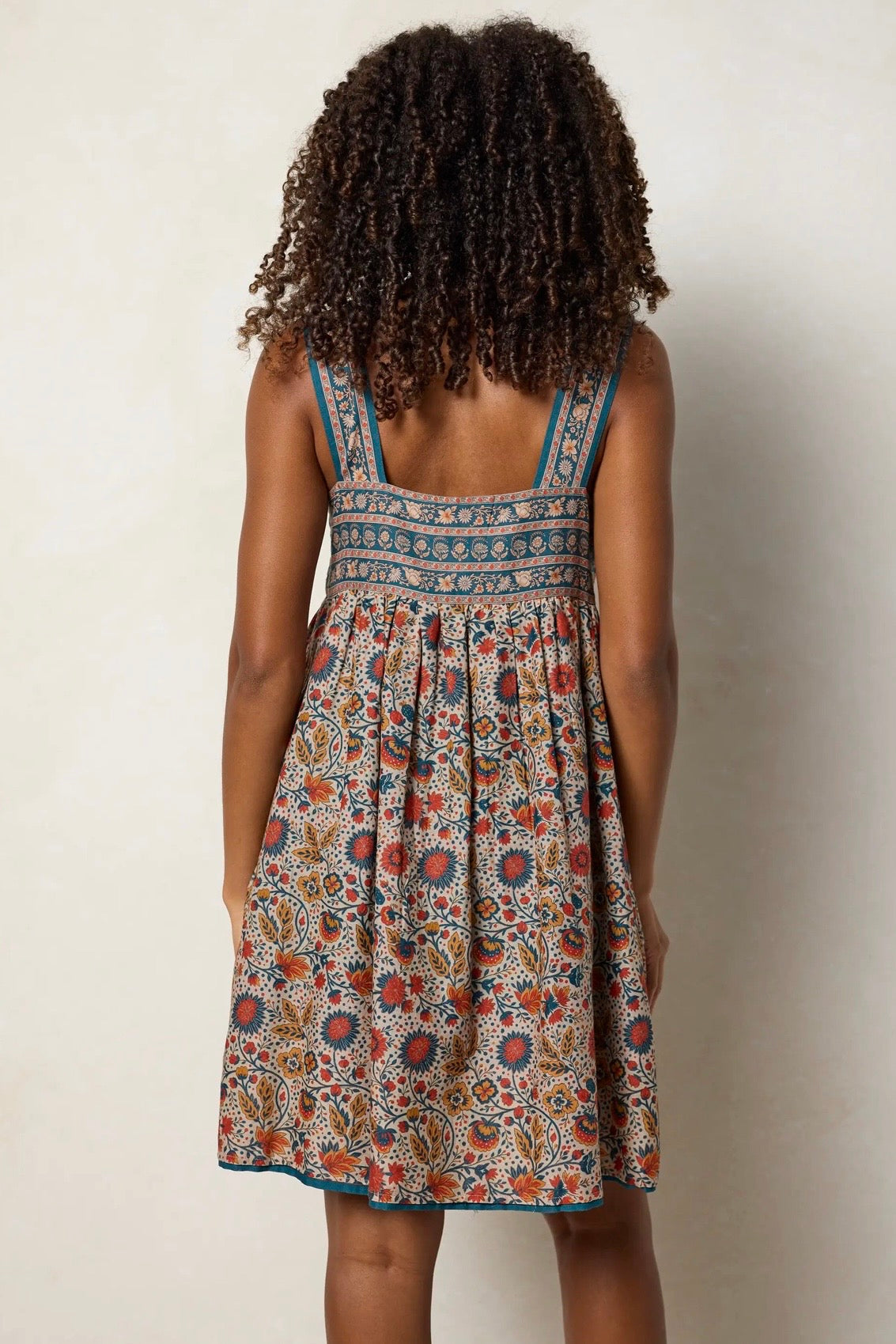 Natural Life Tricia Reversible Mini Dress- Golden Feather Fronds