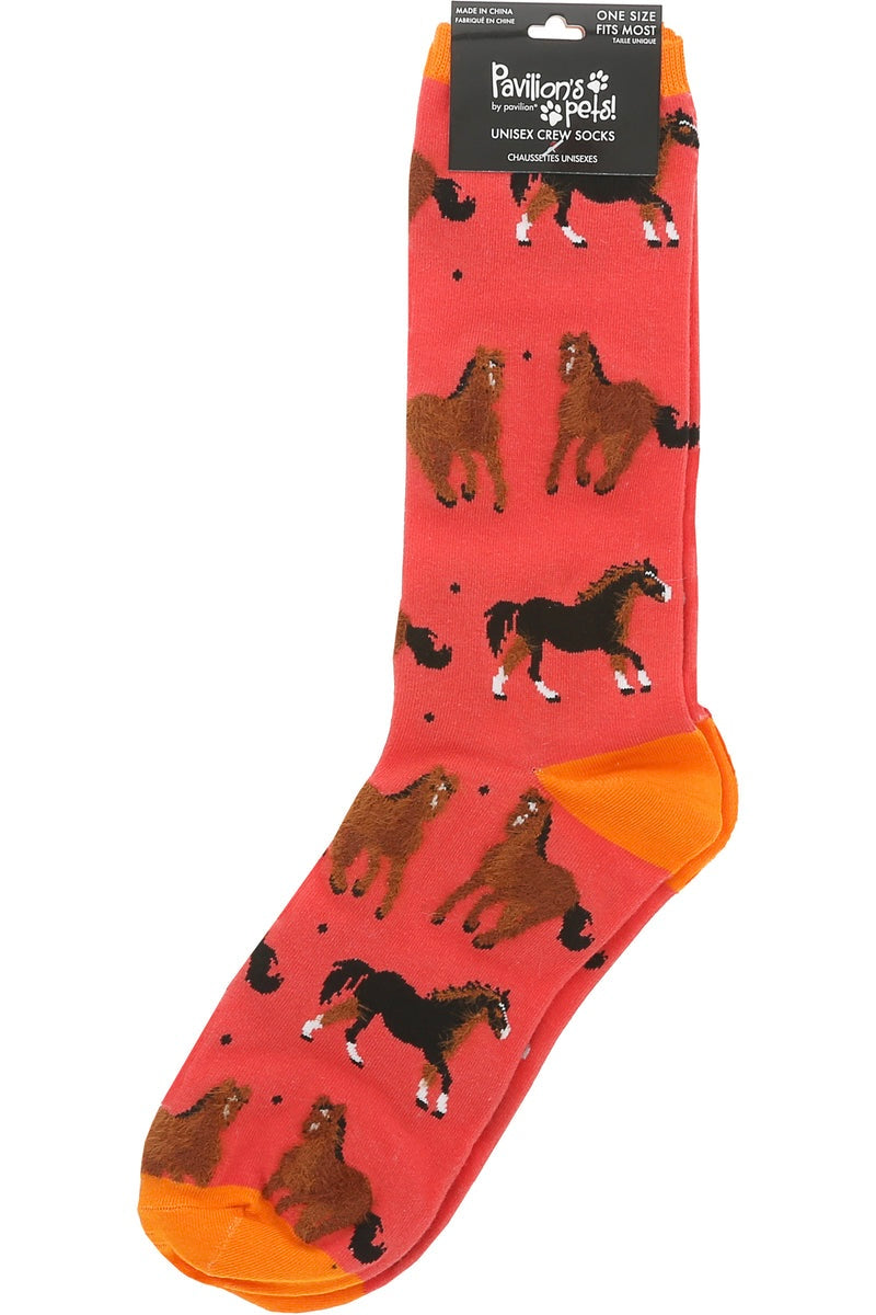 Pavillion Pets Horses Crew Socks