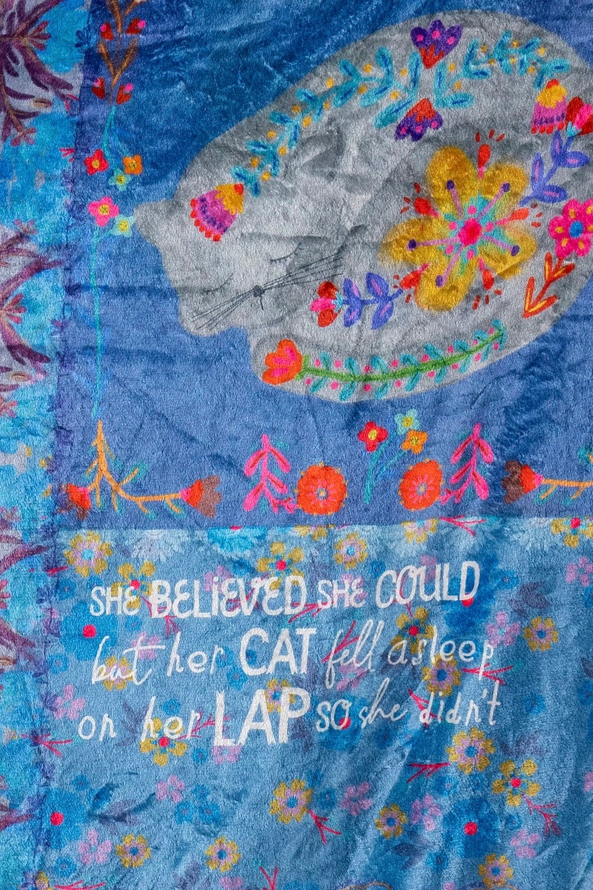 Natural Life Double Sided Cozy Throw Blanket- Cat