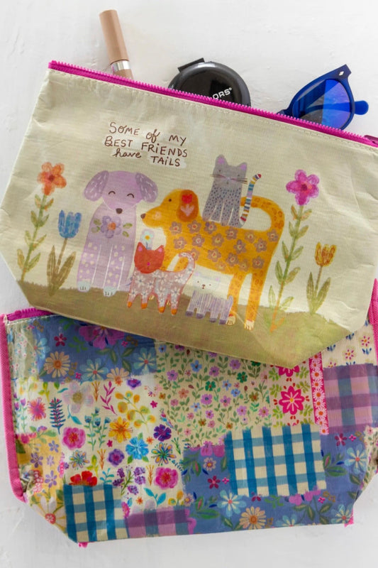 Natural Life Reversible Recycled Zippered Pouch- Some of my Best Friends