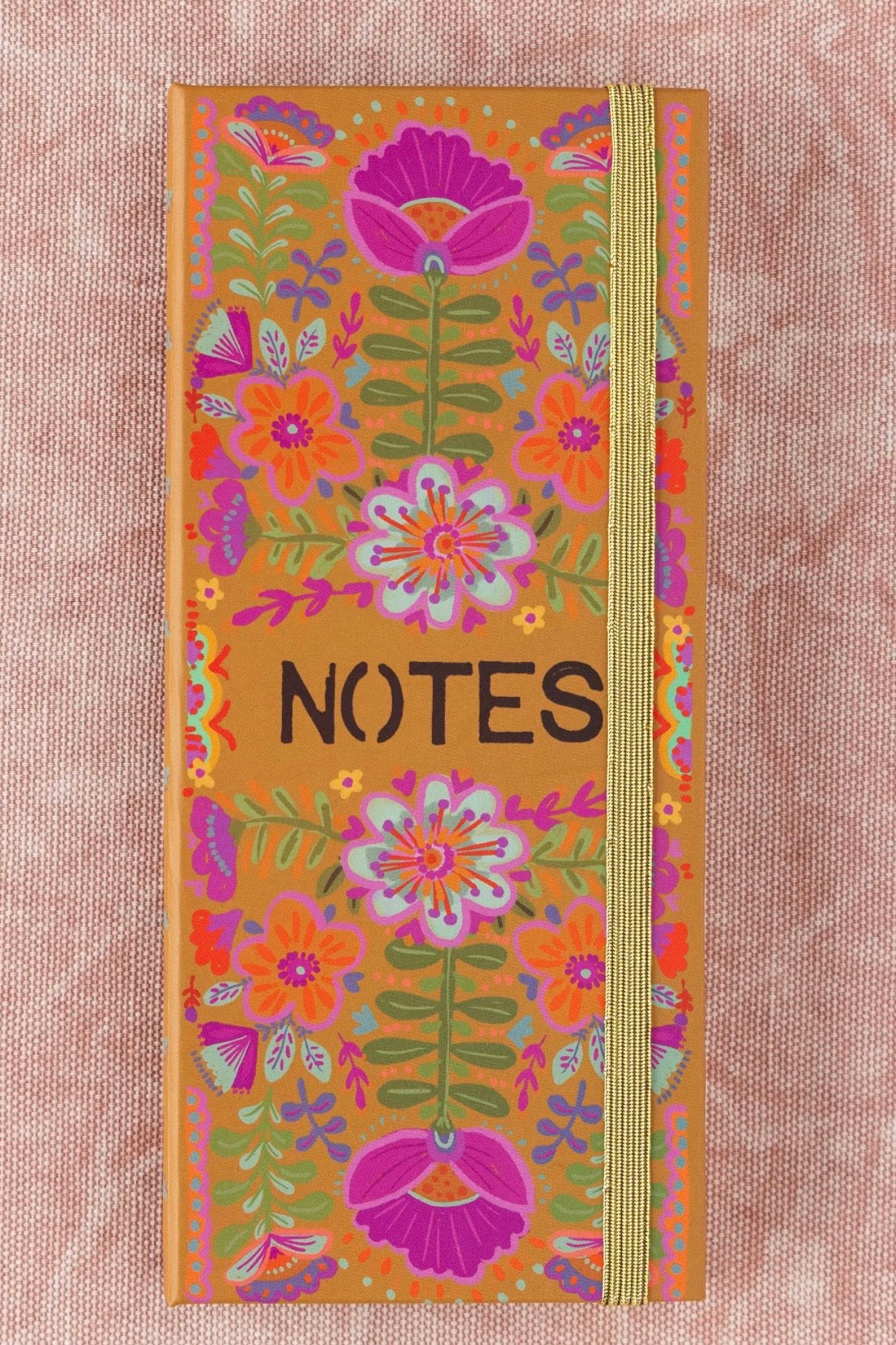 Sticky Note Book- Mustard Folk Flower